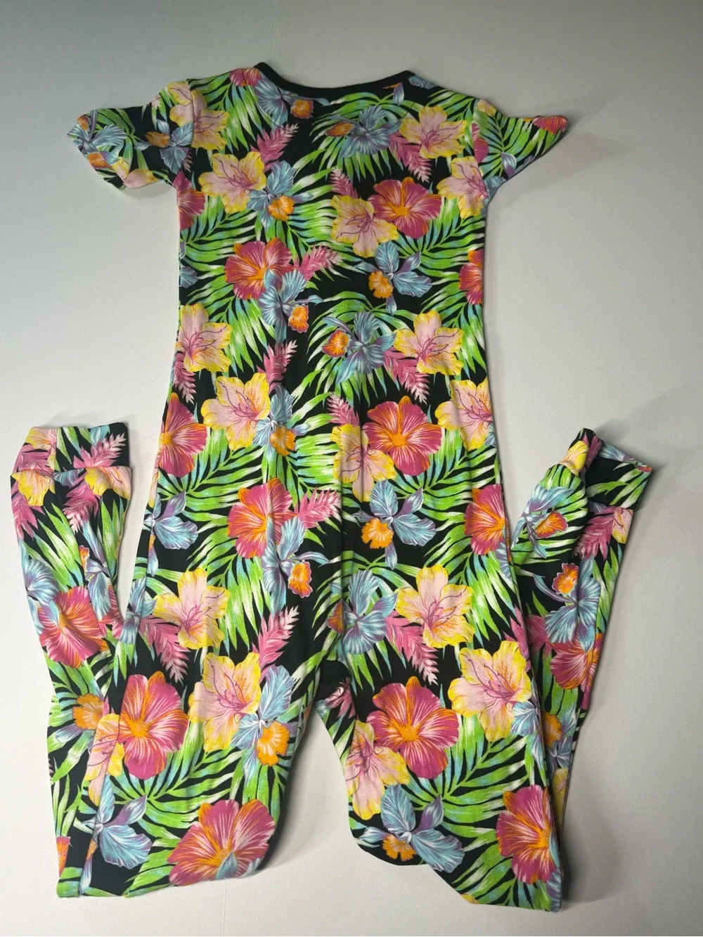 Children’s Place Tropical Floral  One-Piece pjs Sz 5T EUC